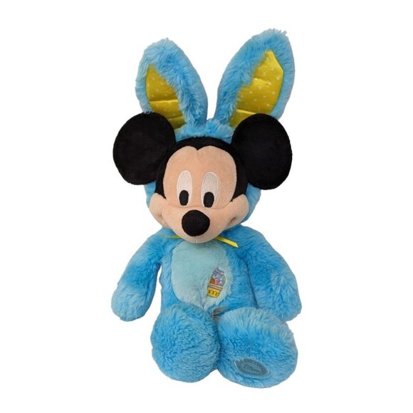 Disney Blue Easter Mickey Mouse Marshmallow Plush Stuffed Animal Soft Toy 18" - Picture 2 of 7